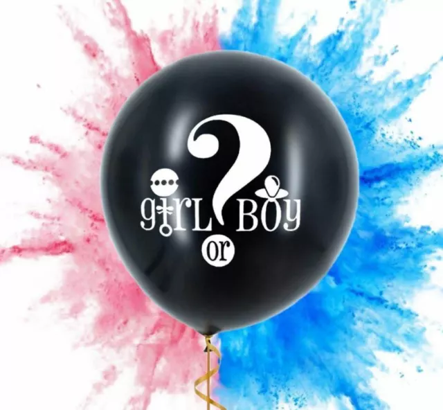 36 Zoll Gender Reveal Baby Dusche Party Ballon mit rosa und blau Farbpulver