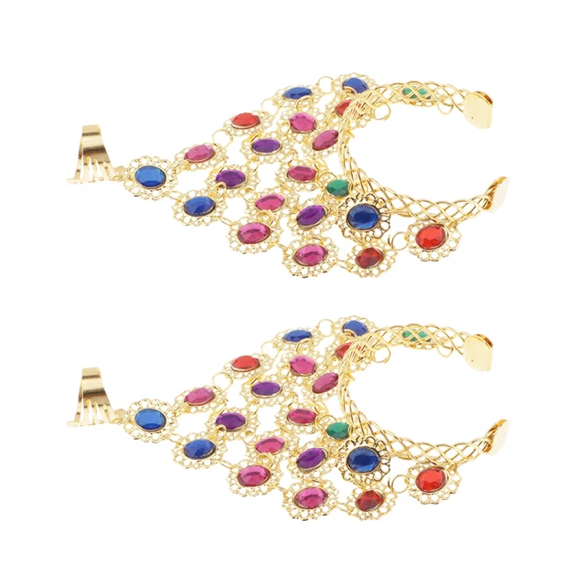 2 Pieces Fashion Belly Dance Bracelet Finger Accessories