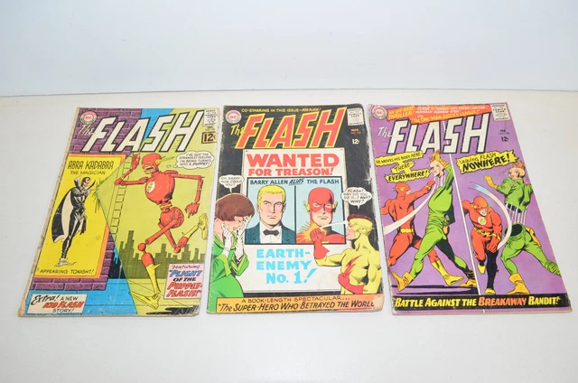 Vintage THE FLASH #133 156 158 Comic Book Lot DC Comics Silver Age Super Hero
