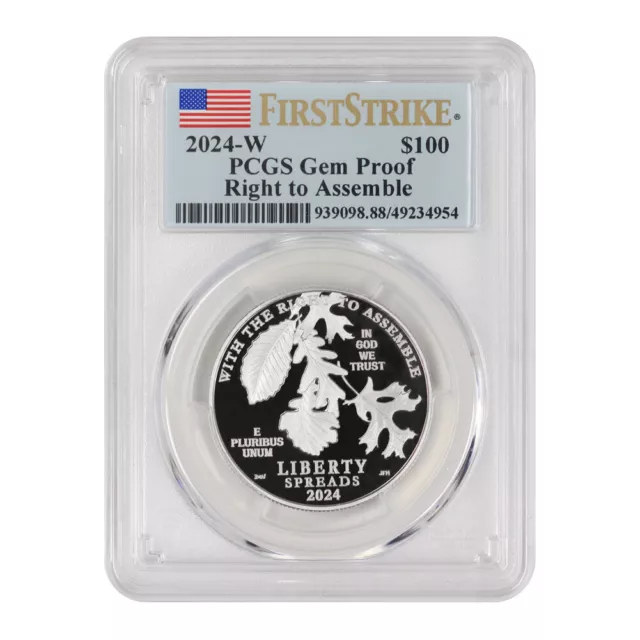 2024-W $100 Platinum Eagle PCGS Gem Proof FS Flag Label First Strike Coin