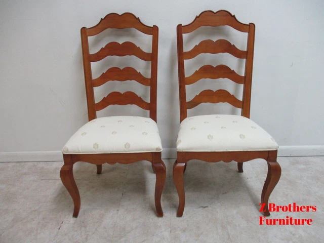 Ethan Allen Dining Room Chairs Legacy French Country Side Pair Ladder Back B