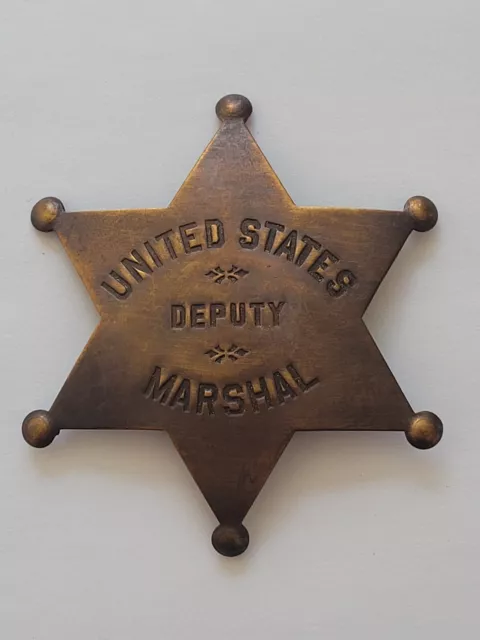 Collectable Western Badge Old West Solid 3" Brass United States Deputy Marshal