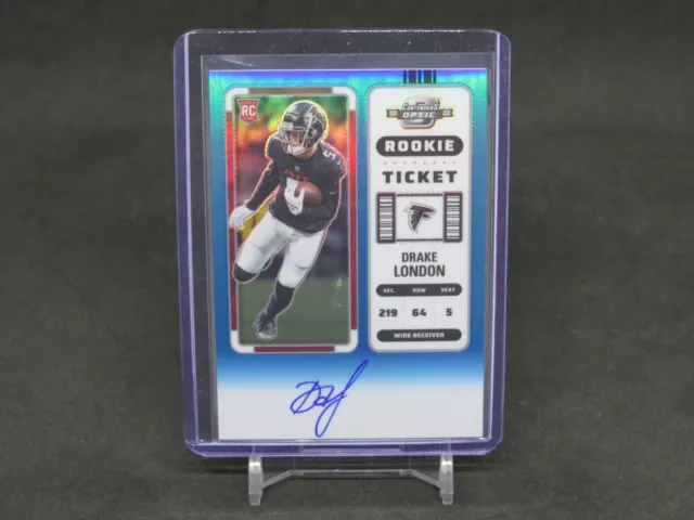 2022 Panini Contenders Optic Drake London Blue Rookie Ticket Auto Falcons Gp