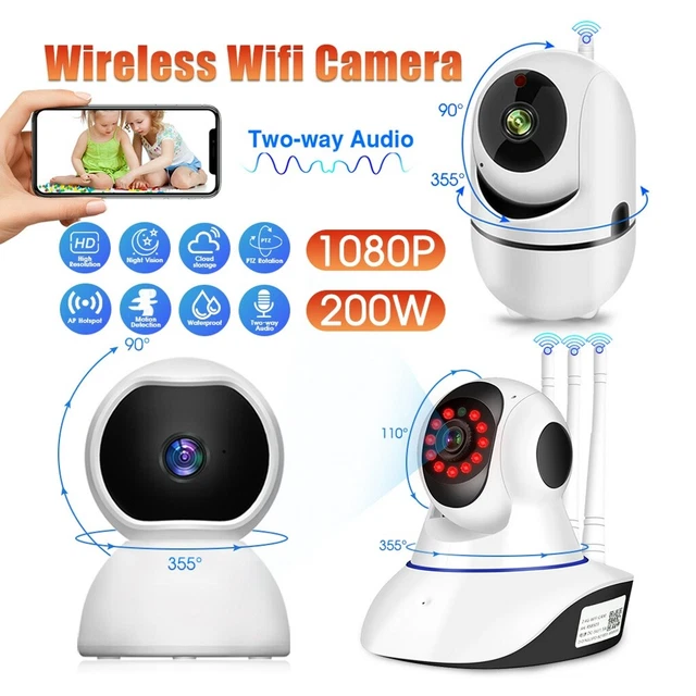 WIFI IP Kamera 1080P Webcam Wlan Babyphone Überwachungskamera Camera Nachtsicht