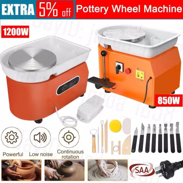 850/1200W Electric Pottery Wheel Machine Ceramic Work Ceramics Clay Foot Pedal