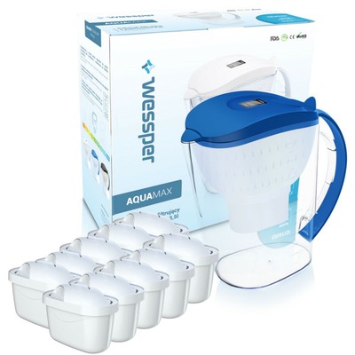 Brita Filtro acqua Wessper 3.5L XL confezione blu e 10 cartucce AquaMax 