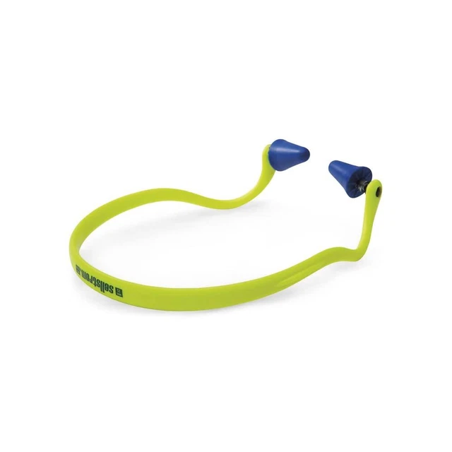 Reusable Banded Ear Plugs, Hearing Protection for Work, 25dB NRR, Hi-Viz Green/n