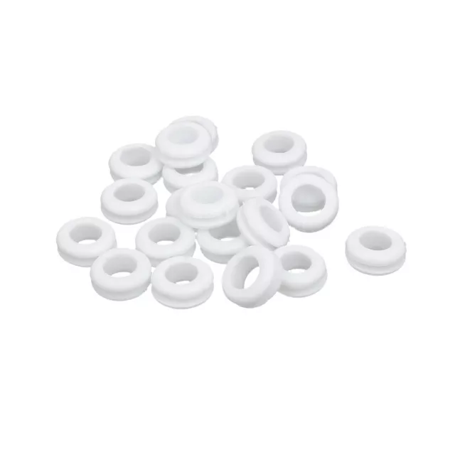 Rubber Ring Sealing Grommet Electrical Wiring Gasket White 10mm Inner Dia 20pcs