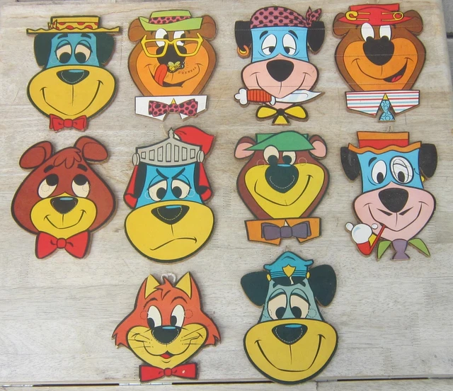 10 VTG KELLOGG'S Cereal Box HANNA BARBERA MASKS Unused Mounted on Wood