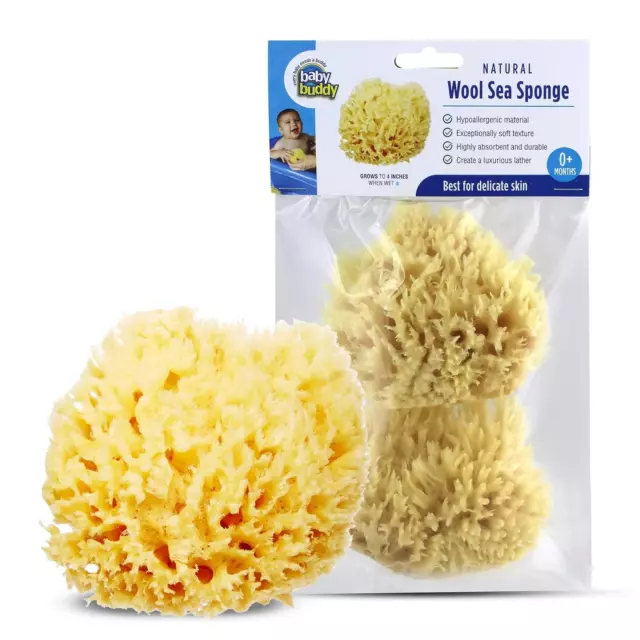 Buddy Natural Wool Sea Sponge, Newborn Bath Time Essential, Ultra Soft