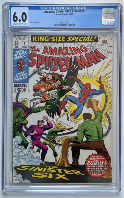 Amazing Spider-Man Annual 6 CGC 6.0 Sinister Six Kraven Electro 1969 Romita