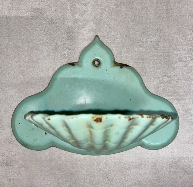 Porte-savon Ancien En Fonte émaillée Rose - Déco Salle De Bain Vintage, Fabriqué En France