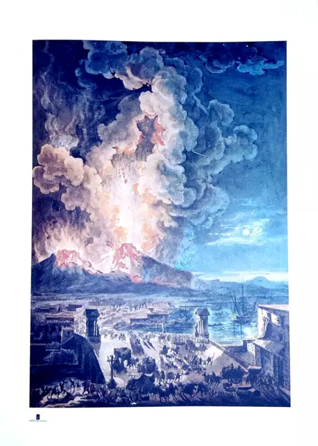 Eruption of VESUSE seen from NAPLES after engraving XVIII - 50x34 cm