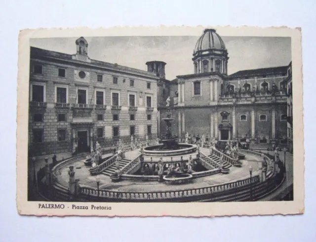 Cartolina Palermo - Piazza Pretoria 1936