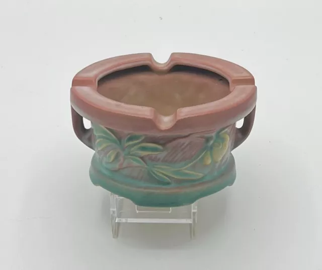 Vintage Roseville Pottery Peony Ashtray #27 USA