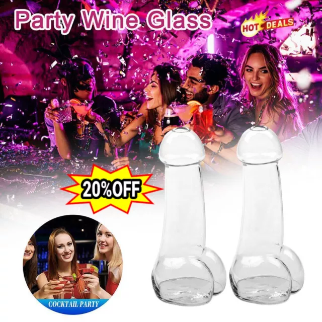 1Pcs Penis Shaped Wine Glass Cup Whiskey Glasses Drinking Cocktail Pa Fast