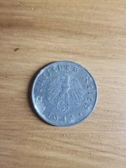 XX-RARE 1944-E WW2 NAZI Germany 1 Reichspfennig SWASTIKA Coin 3