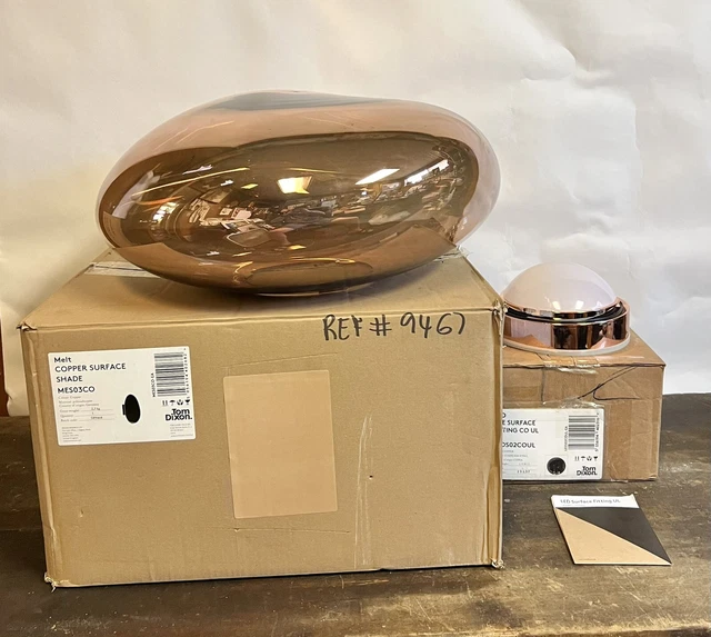 Large 19.5” Tom Dixon Copper Melt Led Wall Or Ceiling Light Fixture 2