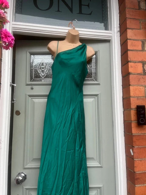 ZARA EMERALD GREEN Satin Mini Dress Size Small 14.50 - PicClick UK