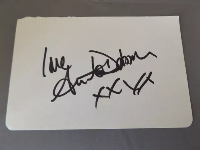 HAND SIGNED 6" x 4" AUTOGRAPH BOOK PAGE - ANITA DOBSON - ACTRESS EASTENDERS