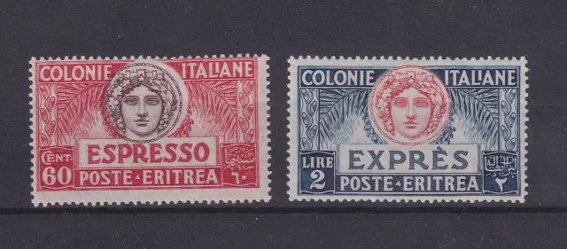 Eritrea1924 "Italia turrita" Espressi serie cpl.  (Sas. n. 4/5) MH (Cod.6954)