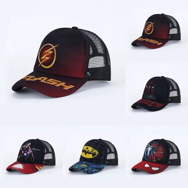 Boys Superhero Character Marvel Baseball Cap Kids Mesh Breathable Snapback Hat