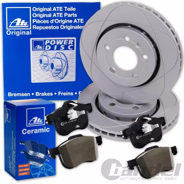 ATE POWERDISC BREMSSCHEIBEN + CERAMIC BELÄGE VORNE für FORD MONDEO 4 IV BA7