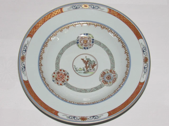 05I7 Rare Assiette Creuse En Porcelaine Du Service Houqua Raynaud & Cie Limoges