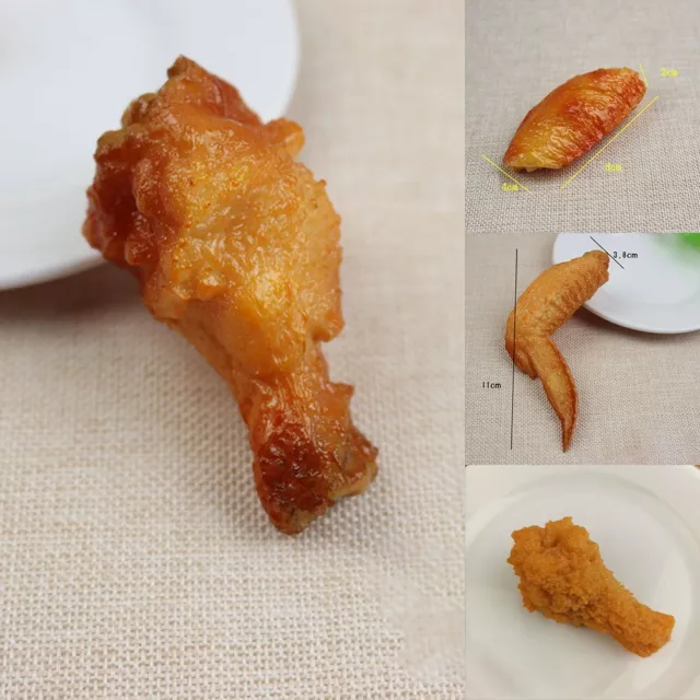 Modèle de poulet frit artificiel réaliste pour exposition rapide ou photograph
