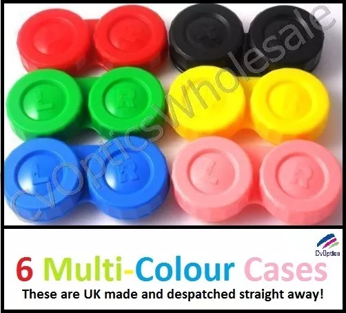 6 X Contact Lenses Lens Storage Soaking Cases Multi Colour