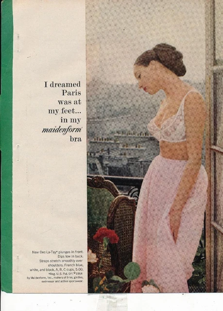 Magazine Ad - 1964 - Maidenform Bras - I dreamed I was in Paris