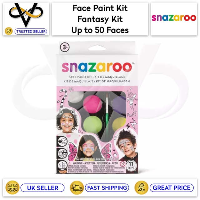 Kits de maquillaje de pintura facial para niños Snazaroo kit de fantasía hasta 50 caras