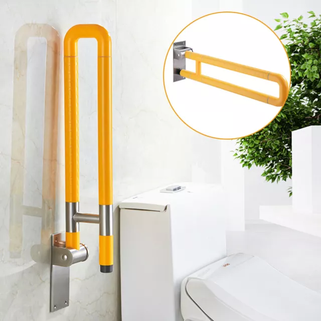 60cm WC Stützklappgriff Klappgriff Aufstehhilfe Toiletten Haltegriffe Gelb DHL T