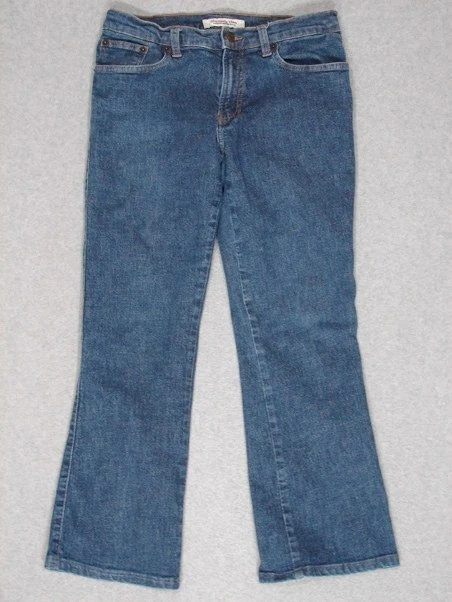 KJ25445 ABERCROMBIE & FITCH BOOT CUT WOMENS JEANS sz4; SOLID JEANS
