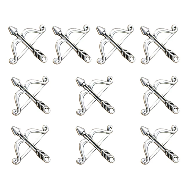 20 pièces alliage arc et flèche pendentif charmes délicats bricolage