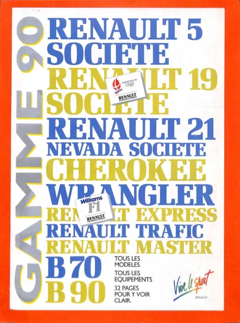 RENAULT UTILITAIRES / VÉHICULES DE SOCIÉTÉ / CATALOGUE 250 g de 1990