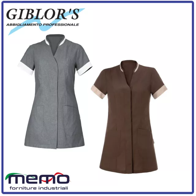 GREMBIULE DONNA LAVORO MANICA CORTA ESTETISTA maestra camice casacca  GIBLOR'S EUR 34,90 - PicClick IT