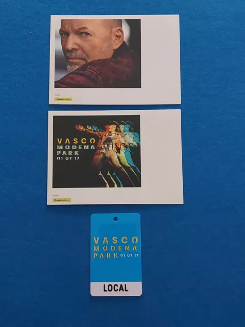 Vasco Rossi * 2 Cartoline + Pass Modena Park *
