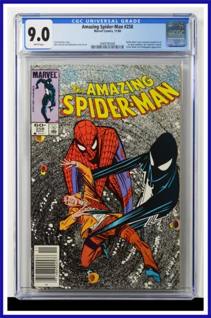 Amazing Spider-Man #258 CGC Graded 9.0 Marvel 1984 Newsstand Edition Comic Book.