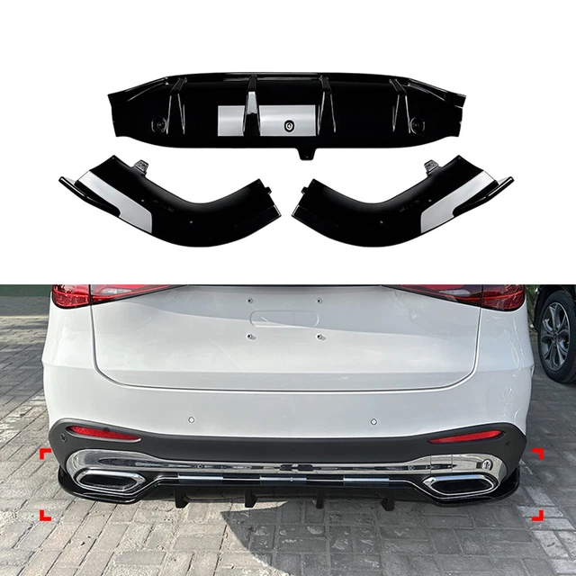 3x Kit labbra diffuse paraurti posteriore per Benz GLC X254 GLC260 GLC300 AMG 2023-UP nero