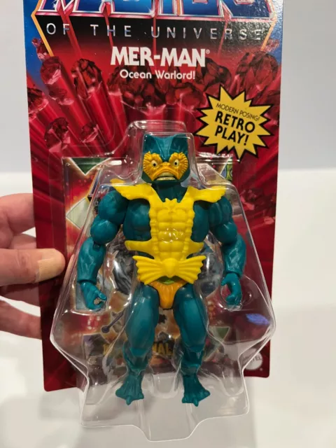 Mattel MOTU Masters of the Universe MER-MAN Retro Play NIB SEALED Rare 2020 3