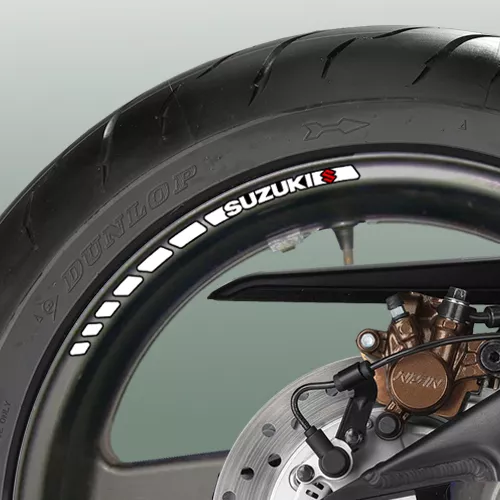 12 pegatinas a rayas de llanta de rueda SUZUKI - GSXR 600 750 1000 BANDIT V-STROM SV S R