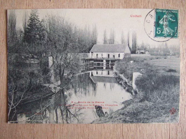 Cpa Bords Marne (94) Vieux Moulin Sur Bras Du Chapitre Vue Prise Pont De Creteil