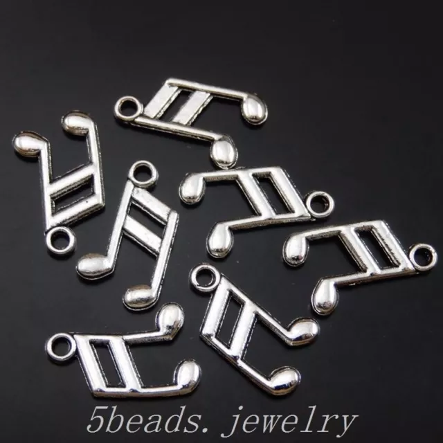 100 Stück Antike Silber Legierung Musik Symbol Charme Anhänger Kunst 50041