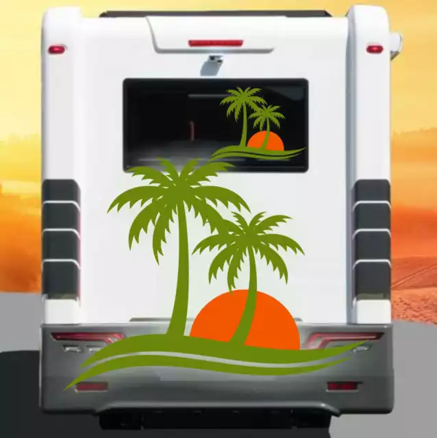 Autocollant palmiers pour camping car
