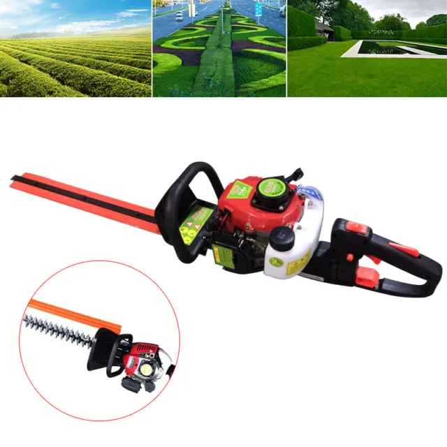 2 Stroke Cordless Petrol Hedge Trimmer 180° Rotatable Handle Trimmer Cutter 56cm