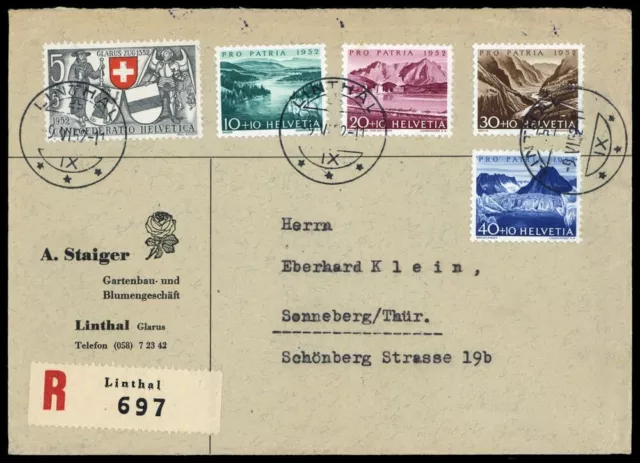 1952, Schweiz, 570-574, Brief - 1754210