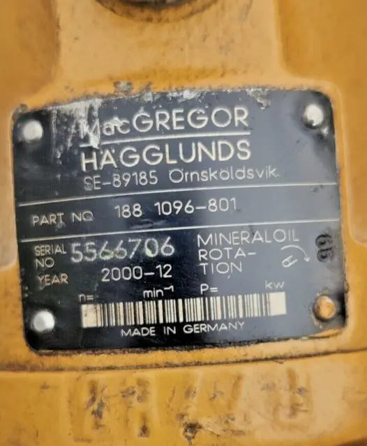 MacGREGOR 188 1096-801 Hydraulic Pump