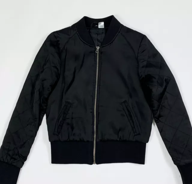HM H&M divided giacca corta jacket donna usato EUR36 tg 40 giubbotto nero T7296 3
