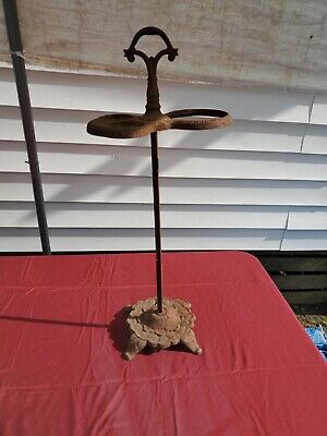 Antique Victorian Cast Iron Ornate Fireplace Tool Holder Stand 29”